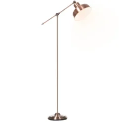 HOMCOM Stehlampe, Industrielle Stehleuchte Mit Verstellbarem Schirm, Standleuchte E27 Fassung, Metall, Rotbronze, 68,5 X 25 X 148cm