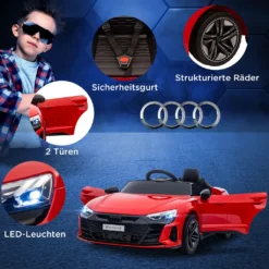 HOMCOM Kinder Elektroauto, Kinderauto Mit 2,4G Ferbedienung, Kinderfahrzeug Mit Hupe & Musik & Scheinwerfer, Elektrofahrzeuge Für Kinder Ab 3 Jahre, Rot -Homcom fac0885ef41eca7401d6d6d4a4ce4761