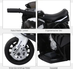 HOMCOM Elektro Kindermotorrad Kinderfahrzeug Lizensiert Von BMW S1000RR Elektro-Dreirad Mit Akku Stahl Schwarz 66 X 37 X 44 Cm 16 HOMCOM Elektro Kindermotorrad Kinderfahrzeug Lizensiert Von BMW S1000RR Elektro-Dreirad Mit Akku Stahl Schwarz 66 X 37 X 44 Cm -Homcom fade1ba59d8855ea714d3108bde2eda4