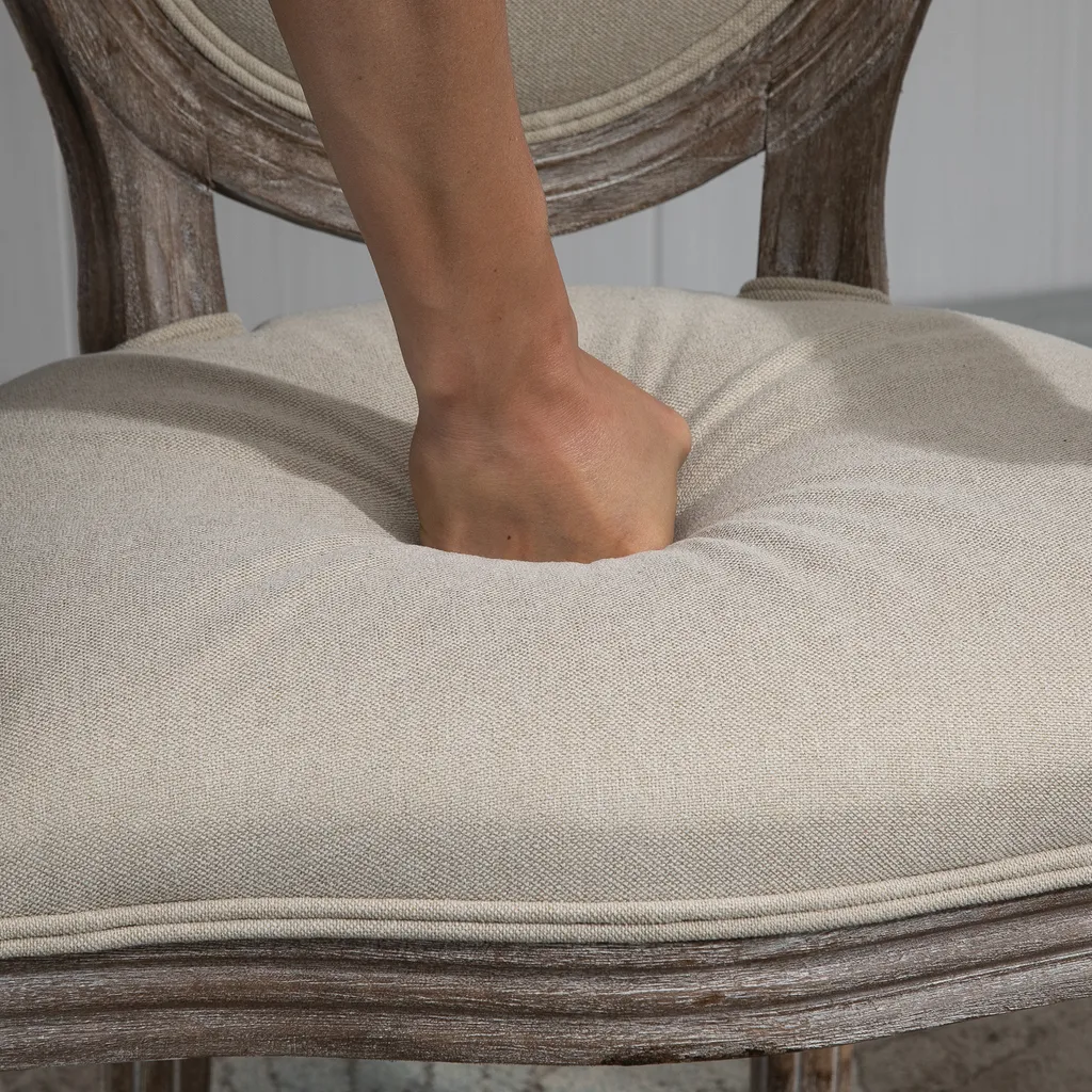 HOMCOM Esszimmerstuhl Retro-Design Küchenstuhl Mit Armlehnen Polsterstuhl Für Wohnzimmer Gummiholz Cremeweiß+ Helle Holzfarbe 56 X 55,5 X 96 Cm 11 HOMCOM Esszimmerstuhl Retro-Design Küchenstuhl Mit Armlehnen Polsterstuhl Für Wohnzimmer Gummiholz Cremeweiß+ Helle Holzfarbe 56 X 55,5 X 96 Cm – Bild 9