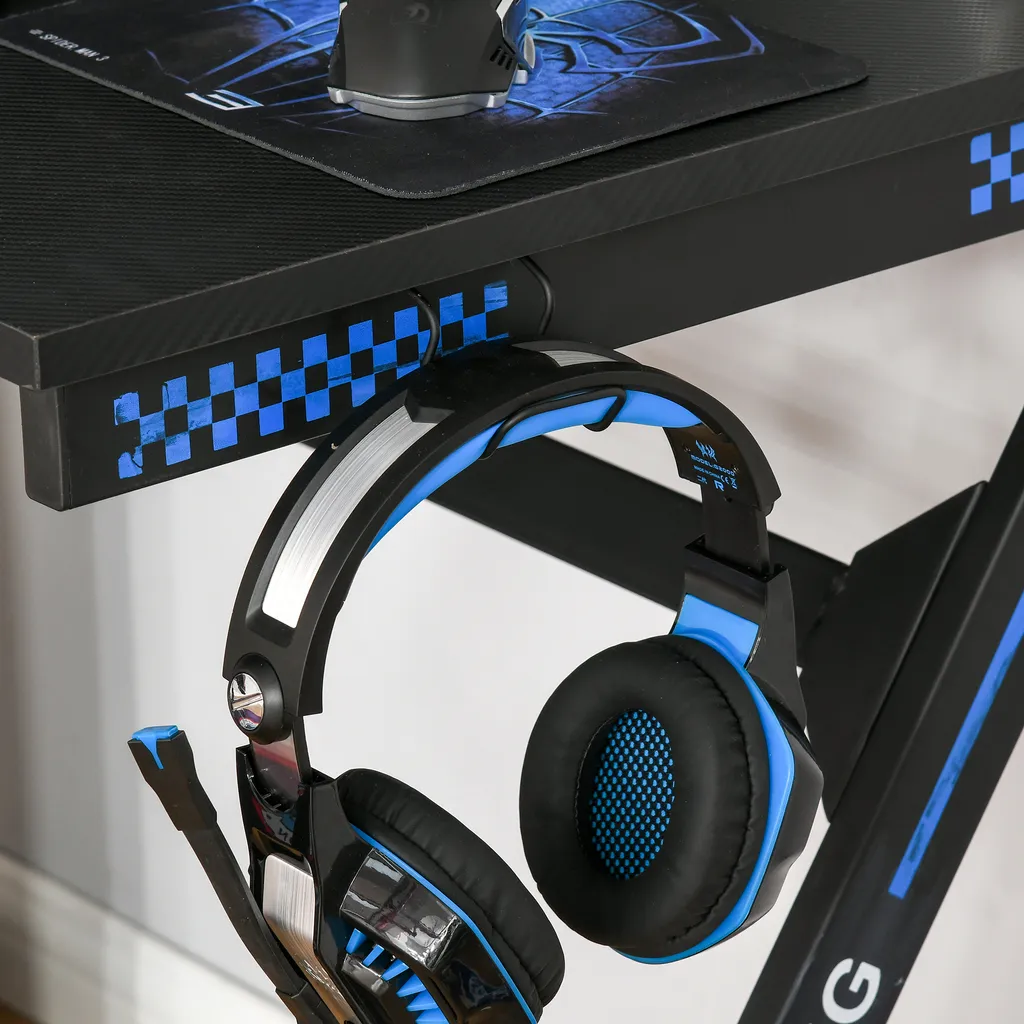 HOMCOM Computertisch Gaming Tisch PC Tisch Computer Ergonomisch Verstellbar Höhe Stahl MDF Schwarz 100L X 60B X 75H Cm 11 HOMCOM Computertisch Gaming Tisch PC Tisch Computer Ergonomisch Verstellbar Höhe Stahl MDF Schwarz 100L X 60B X 75H Cm – Bild 9