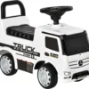 HOMCOM Rutscherfahrzeug Rutscherauto Babyrutscher Kinderfahrzeug Lizenziert Von Mercedes ANTOS-LKW-Stil Mit Licht Für Kinder Von 12 Bis 36 Monaten Metall PP-Kunststoff Weiß+Schwarz 62,5x28,5x45cm