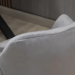 HOMCOM Esszimmerstuhl, Loungesessel Mit Armlehne, Akzentsessel Mit Samt-Optik, Max. 120 Kg Belastbar, Für Wohnzimmer, Schlafzimmer, Dunkelgrau -Homcom fd6e59df1a7dfb362302f1bd96d28af7