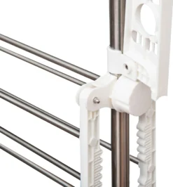 HOMCOM Mobiler Wäscheständer Wäschetrockner Kleiderständer 3 Ebenen Klappbar Rolle 80-142 X 55 X 152 Cm -Homcom fdd703a405cf303478b26fcfa53a4d0d