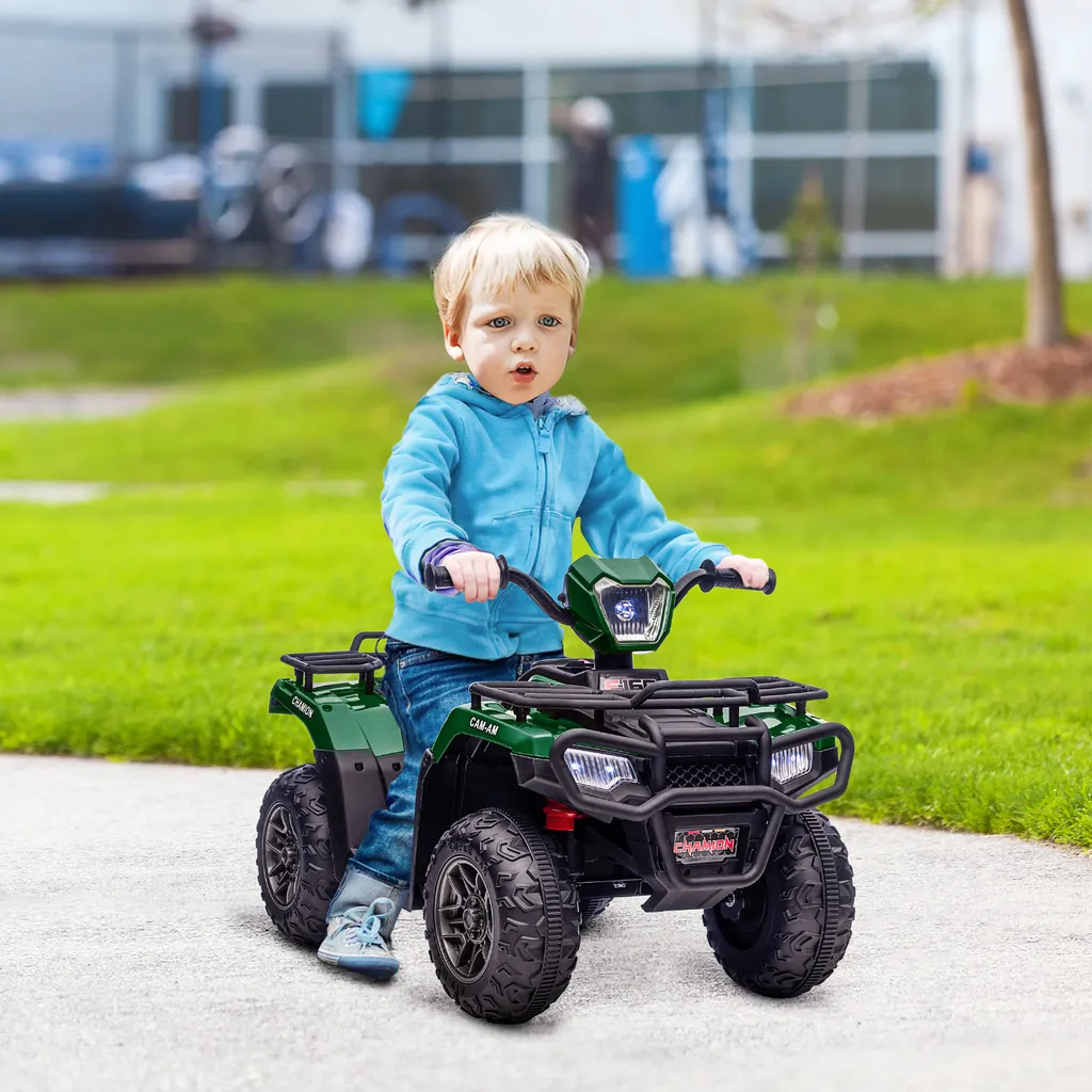 HOMCOM Elektro Kinderquad, Elektro-Quad Mit LED Und Musik, Elektroauto, Kinderfahrzeug Für Kinder Ab 3 Jahren, Kindermotorrad, Schwarz+Grün, 88 X 45 X 50 Cm 4 HOMCOM Elektro Kinderquad, Elektro-Quad Mit LED Und Musik, Elektroauto, Kinderfahrzeug Für Kinder Ab 3 Jahren, Kindermotorrad, Schwarz+Grün, 88 X 45 X 50 Cm – Bild 2