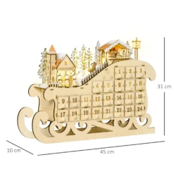 HOMCOM Adventskalender Zum Befüllen 24 Schubladen Fächer Weihnachtskalender Mit LED-Lichtern Schlitten-Form Adventskalenderbox Weihnachtsdekoration DIY Sperrholz-Platte Naturholz 45 X 10 X 31 Cm 15 HOMCOM Adventskalender Zum Befüllen 24 Schubladen Fächer Weihnachtskalender Mit LED-Lichtern Schlitten-Form Adventskalenderbox Weihnachtsdekoration DIY Sperrholz-Platte Naturholz 45 X 10 X 31 Cm -Homcom fe5f8225fd05024a04ab4f3d77a1fba9