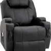 HOMCOM Massagesessel Relaxsessel Fernsehsessel Massagefunktion Liegefunktion Kunstleder Holz Metall Schaumstoff Schwarz 82 X 97 X 110 Cm -Homcom fea23e57a4a8e9f43adbbe47ceabb2d2