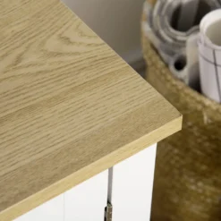 HOMCOM TV-Lowboard Fernsehschrank Mit 2 Schränken Und 2 Offenen Regalen TV Schrank Mit Kabelführungslöcher Unterschrank TV-Kommode Fernsehtisch Landhausstil Weiß+Natur 120 X 35 X 48cm -Homcom ff2ac961c0f2ecffc3287143c0165985